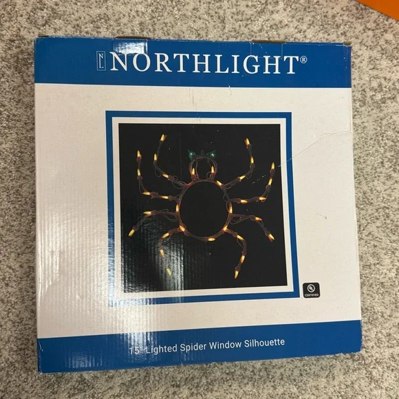 Halloween Light Up Spiderweb + Spider String Lights Bundle - Picture 2 of 7